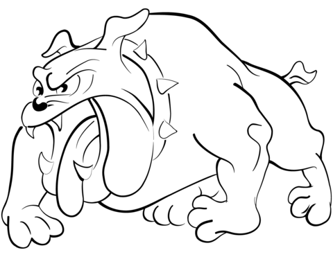 Angry Bulldog Coloring Page